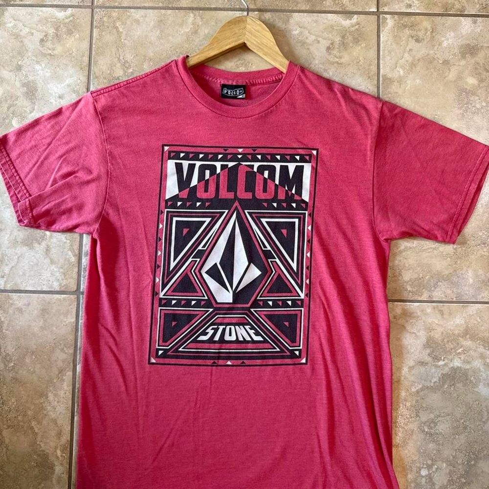 Vintage 2000s Volcom Stone Geometric Aztec Drip Graphic Tee Shirt Medium